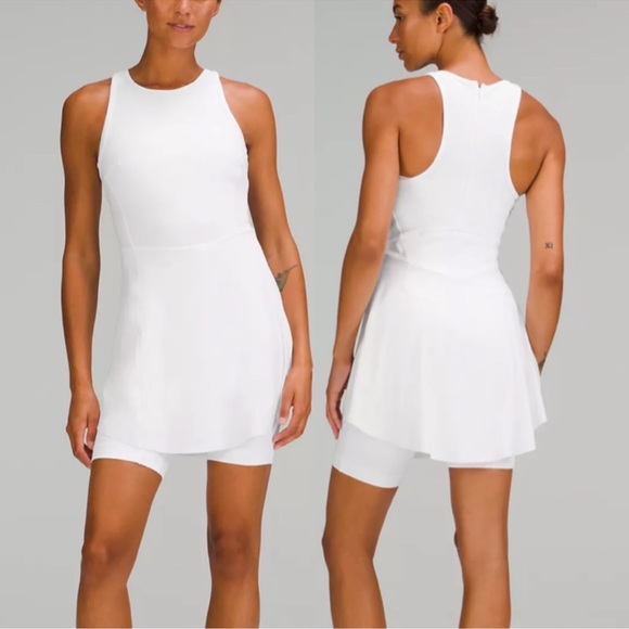 lululemon athletica Dresses & Skirts - Lululemon Nulux Running Dress White SZ 12 NWT $138 Tennis Sleeveless